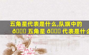 五角星代表是什么,队旗中的 🐞 五角星 🐒 代表是什么